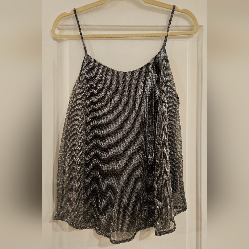 Paper Crane Black and Silver Tank Top